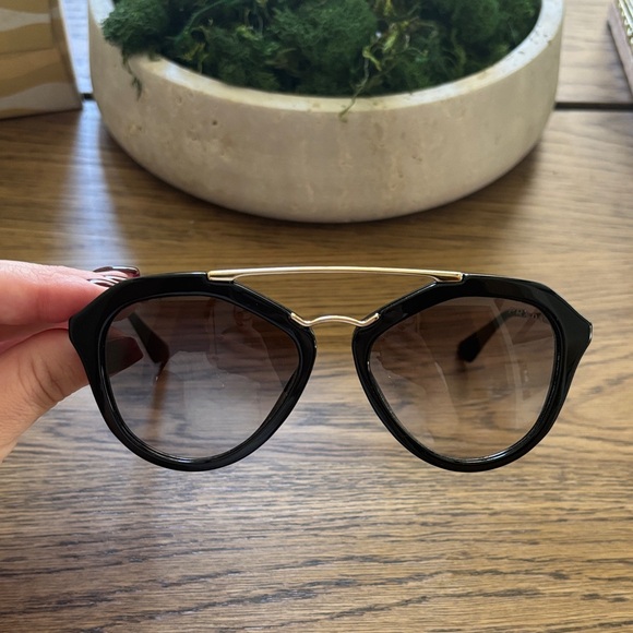 Prada Black Sunglasses with Gold Bridge - Picture 1 of 4